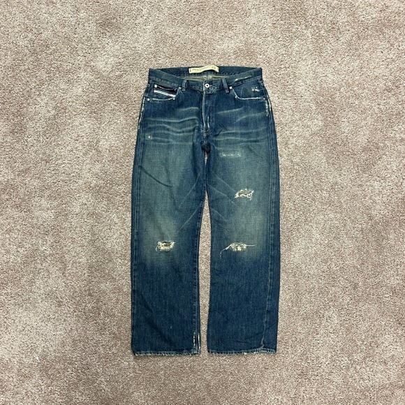 VTG Y2k Diesel Industry Baggy Denim Division RR55 Jeans Mens 32x30 Distressed - Picture 1 of 6